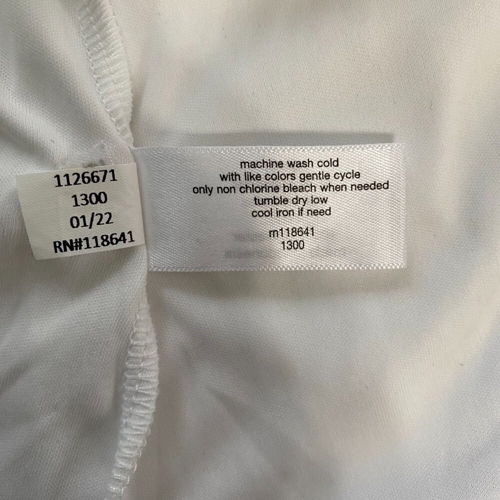Lane Bryant White Off Shoulder Elastic Waist Semi-Sheer Top, Size 18/20 #278 - Picture 10 of 12